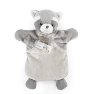 Plyšový mýval na loutkové divadlo Raccoon Hand Puppet Doudou et Compagnie šedý 25 cm od 0 měsíců