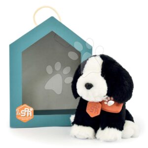 Plyšový pejsek Welcome Home SPA Collection Histoire d’ Ours v dárkovém balení černobílý 16 cm od 0 měsíců