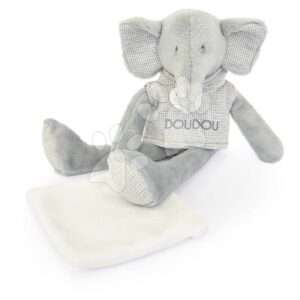 Plyšový slon Elephant Sweety Doudou et Compagnie v dárkovém balení šedý 25 cm od 0 měsíců