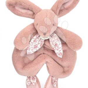 Plyšový zajíček k mazlení Bunny Comforter Pink Doudou et Compagnie v dárkovém balení růžový 29 cm od 0 měsíců