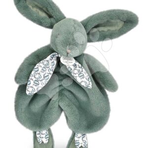 Plyšový zajíček na mazlení Bunny Comforter Sage Green Doudou et Compagnie v dárkovém balení zelený 29 cm od 0 měsíců