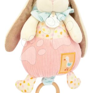 Plyšový zajíček s melodií Lapin Ciboulette Music Box Doudou et Compagnie v dárkovém balení 20 cm od 0 měsíců