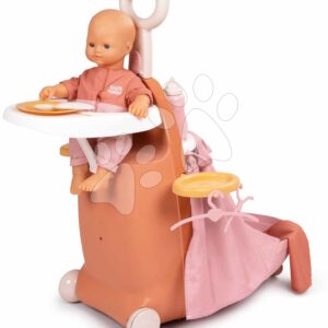 Přebalovací kufřík s postýlkou na kolečkách 3v1 Nursery Soft Baby Nurse Smoby s jídelní židlí 6 doplňků od 18 měsíců