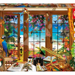 Puzzle Bird Watcher´s Window Educa 1500 dílků a Fix lepidlo