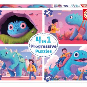 Puzzle Dinosauři Progresssive Educa progresivní 20-40-60-80 dílů od 4 let