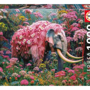 Puzzle Floral Elephant Educa 1000 dílků a Fix lepidlo