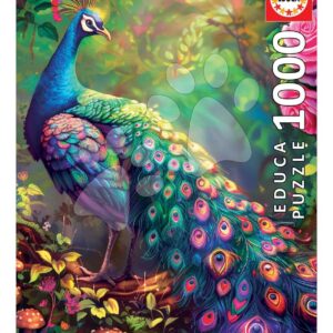 Puzzle Peacock Garden Educa 1000 dílků a Fix lepidlo