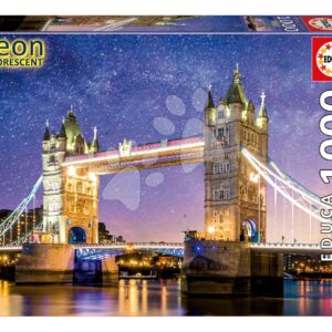 Puzzle Tower Bridge London Neon Educa světélkující 1000 dílků a Fix lepidlo