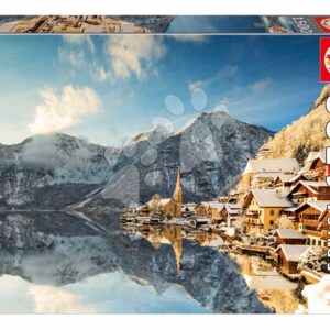 Puzzle Winter in Hallstatt Educa 1500 dílků a Fix lepidlo
