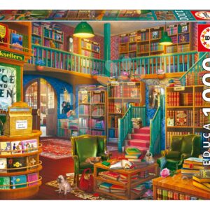 Puzzle Wonderful Bookshop Educa 1000 dílků a Fix lepidlo