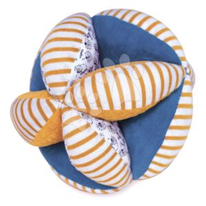 Senzorický míček pro rozvoj smyslů miminka Pollen l'Abeille Doudou et Compagnie s chrastítkem různé vzory 15 cm od 0 měsíců