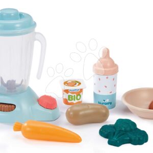 Snídaňová sada s mixérem v kufříku Nursery Écoiffier s láhví na krmení a potravinami 8 doplňků od 18 měsíců