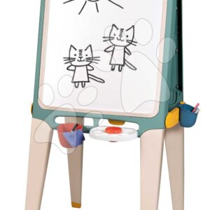 Tabule na křídu a magnetky oboustranná Ultimate Easel Smoby s paletou na barvy a úložným prostorem 13 doplňků 125 cm výška