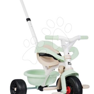 Tříkolka s volnoběhem Be Fun Comfort Tricycle Smoby s nastavitelnou vodicí rukojetí a ochrannou hrazdou zelená od 10 měsíců