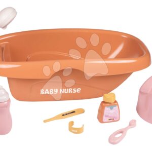 Vanička s nočníkem Bath Set & Accessories Soft Baby Nurse Smoby s 8 doplňky pro 42 cm panenku